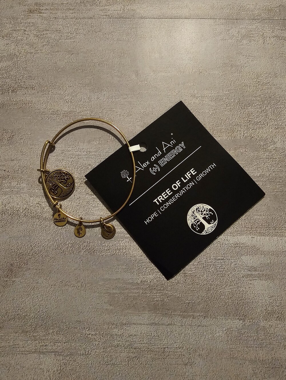Alex and Ani Gold Tree of Life Charm Bangle Bracelet